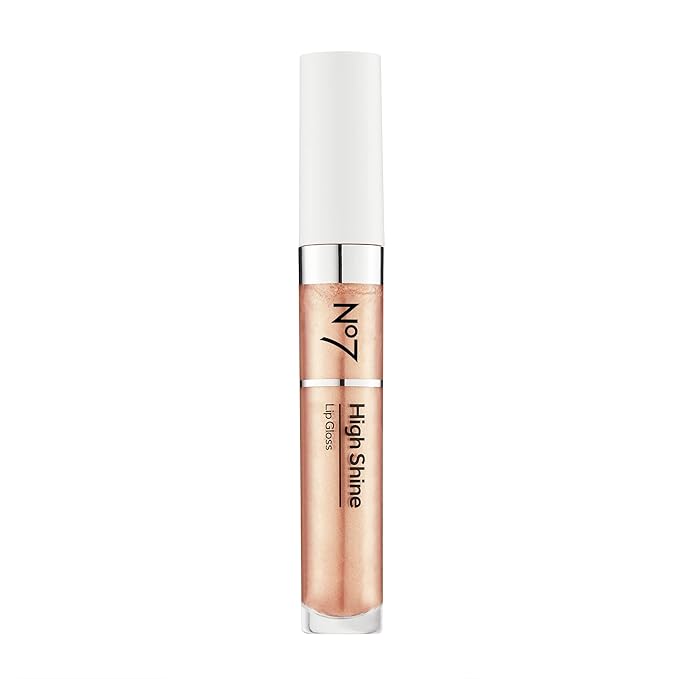 No7 High Shine Lip Gloss - Honey Bloom - Moisturizing, High-Shine Lip Gloss with Jojoba Oil for Lips - Hydrating, Longwear Lip Makeup - Non-Sticky Formula (8ml)