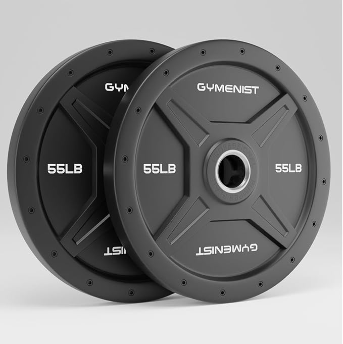 GYMENIST Bumper Plates is Made for 2 Inch 10 LB 55 LB