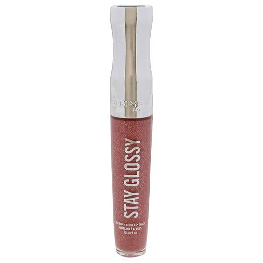Rimmel Stay Glossy Lip Gloss - Non-Sticky and Lightweight Formula for Lip Color and Shine - 130 Blushing Belgraves, .18oz