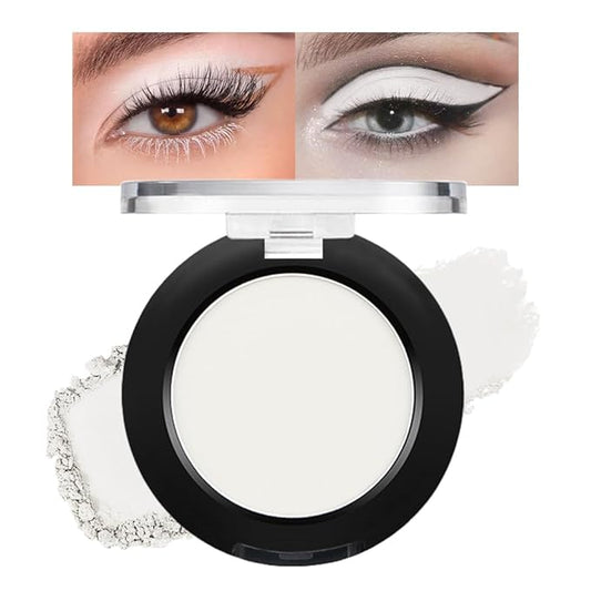 Monochrome Matte Eyeshadow Makeup Palette,Highly Pigmented Moonlight White Eyeshadow Palette,Matte Pressed Powder Eye shadow Makeup,Single Vegan Eye Shadow,Daily Evening Women Girls Eyeshadow Gift 04