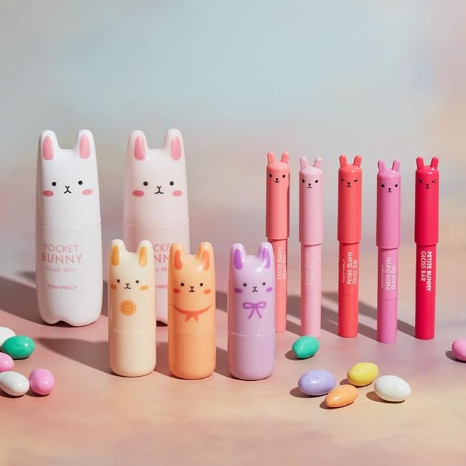 TONYMOLY Petit Bunny Lip Gloss for Women, Easter Basket Stuffer, Long Lasting Lip Crayon, Korean Lip Gloss, Vitamin E Enriched, Soften & Moisturize Lips, Juicy Orange