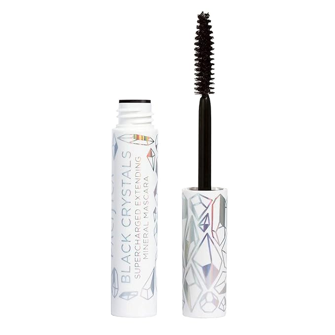 Pacifica Beauty Crystals Supercharged Extending Mineral Black Mascara, For Volume and Length + Volume, Silicone, Sulfate + Paraben Free Vegan & Cruelty Free