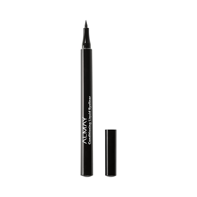 Almay Conditioning Liquid Eyeliner, Longwearing, Waterproof, Hydrating, 10 Black, 0.03 fl oz.