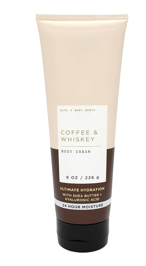 Bath and Body Works Hyaluronic Acid Body Cream For Men 8 Ounce (Coffee & Whiskey)