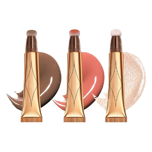 3 Color Contour Beauty Wand, Highlighter ,Blush,Face Concealer (01#Contour +02#Blush+04#Highlighter)