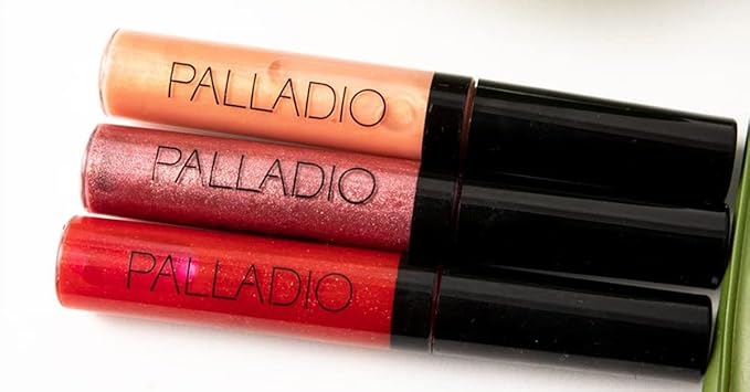 Palladio Lip Gloss, Pure Natural, Non-Sticky Lip Gloss, Contains Vitamin E and Aloe, Offers Intense Color and Moisturization, Minimizes Lip Wrinkles, Softens Lips with Beautiful Shiny Finish