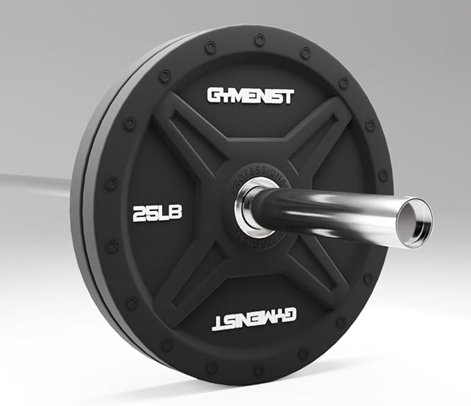 GYMENIST Bumper Plates is Made for 2 Inch 10 LB 55 LB