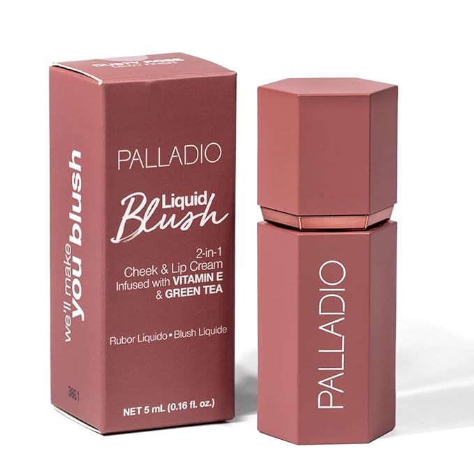 Palladio Liquid Blush for Cheeks & Lips 2-in-1 Dusty Rose