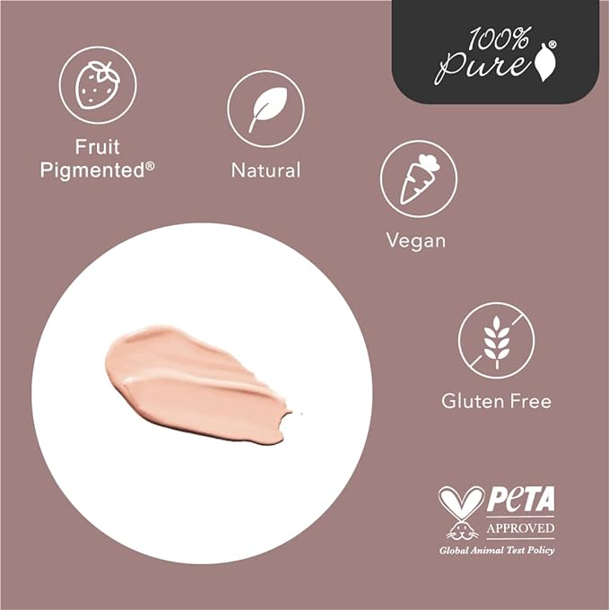 100% PURE Water Foundation Full Coverage Hydrating Makeup, Fl Oz