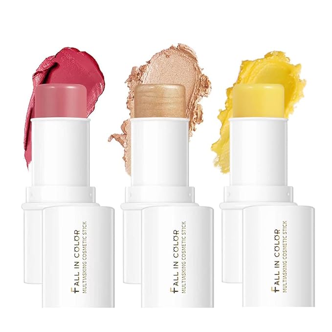 Makeup Sticks Set, Matte Cream Blush Stick for & Moisturizer)