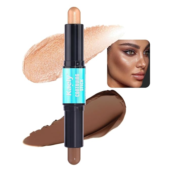 Kaely 2in1 Cream Bronzer Highlighter Stick,Face Shaping Contouring Shades Makeup,07