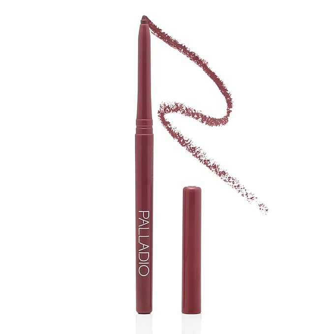 Palladio, Retractable Waterproof Lip Liner High Pigmented and Creamy Color Slim Twist Up Smudge Proof Formula with Long Lasting All Day Wear No Sharpener Required, Plum