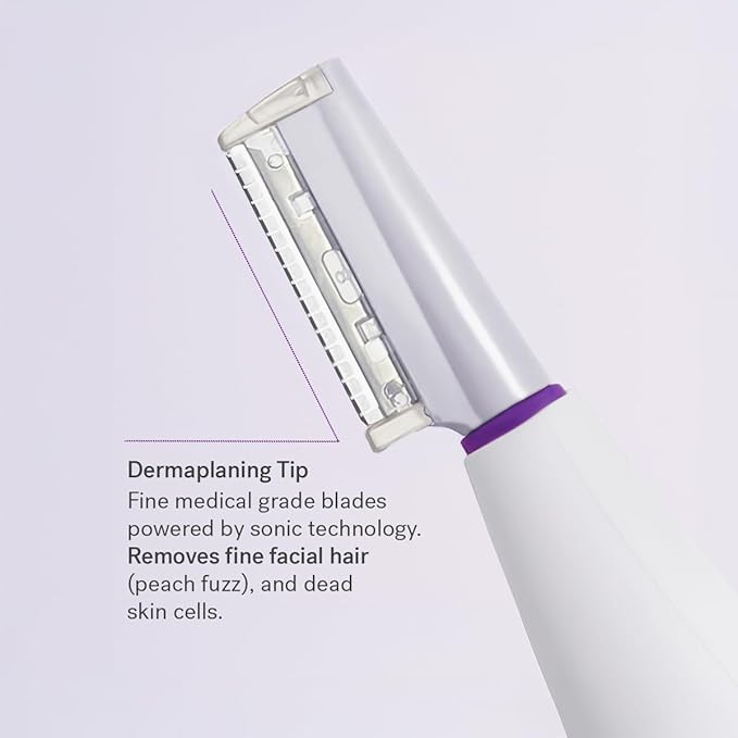 Michael Todd Beauty Sonicsmooth Dermaplane Razor for Women Face + Eyebrow trimmer Dermaplaning System - Peach Fuzz Remover - 8 Weeks of Dermaplaning Blades