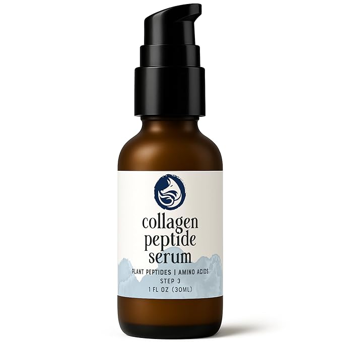 Peptides Serum for Face - Collagen Booster - Anti-Aging - Tighten Lift Hydrate & Plump All Skin Types, Reduce Fine Line & Wrinkles, All Natural Ingredients - Foxbrim Naturals (1 Fl Oz)