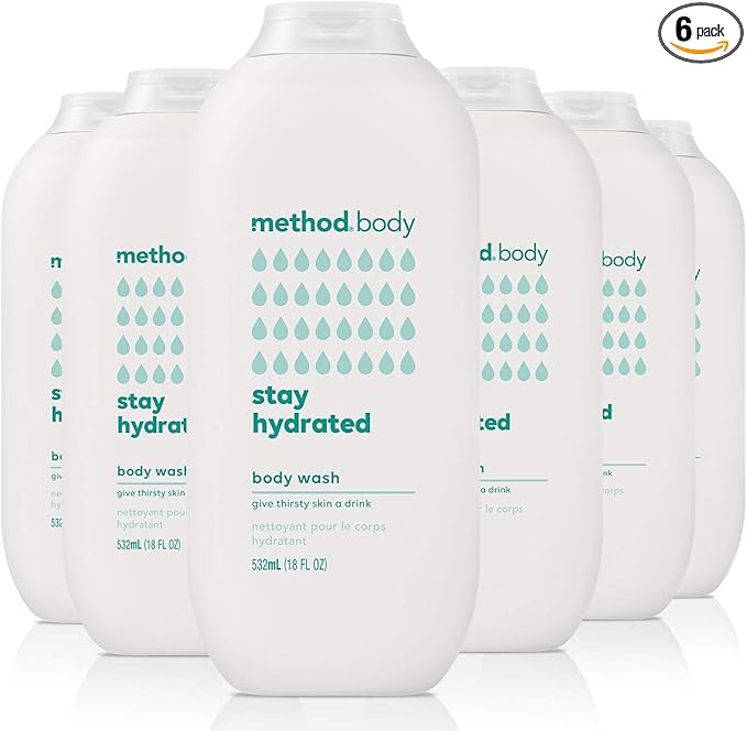 Method Body Wash, Stay Hydrated, Paraben and Phthalate Free, 18 oz (Pack of 6)