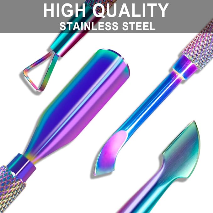 2PCS Metal Chameleon Cuticle Pusher