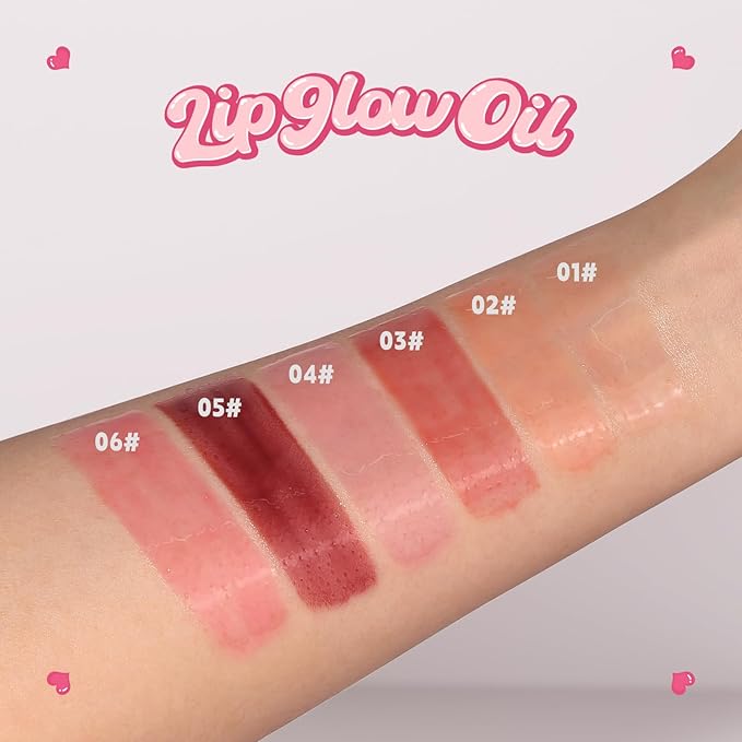 Lip Plumper Gloss High-Shine Liquid Lip Plumping Color, Long-Lasting Plumper Pout, Moisturizing, Non-Sticky With Natural Ginger Extract Portable 6 Colors (03#Peach)