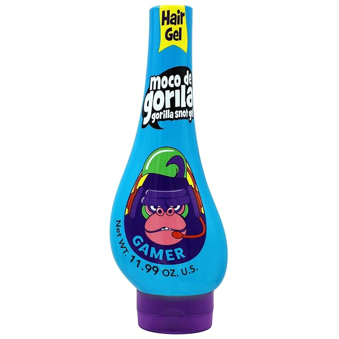 Moco de Gorila Gamer, Hair Styling Gel, Long-Lasting Hold, Reactivatable with Water, 3-Pack of 11.92 Oz Each, 3 Squeezable Bottles.
