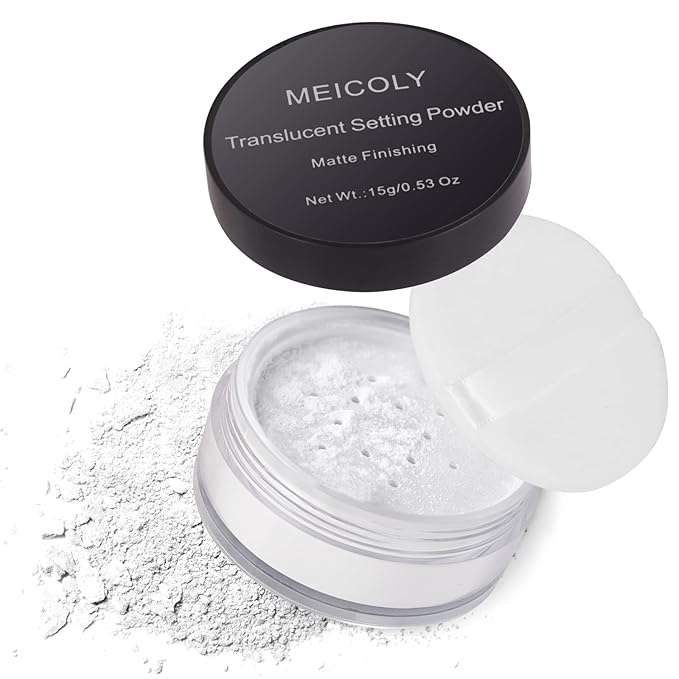 MEICOLY Talc-Free Setting Powder with Sifter,Long Lasting Loose