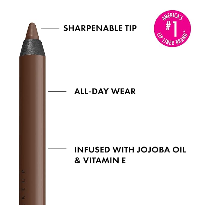 NYX PROFESSIONAL MAKEUP Line Loud Lip Liner, Longwear and Pigmented Lip Pencil with Jojoba Oil & Vitamin E - Rebel Kind (Chocolate Brown)