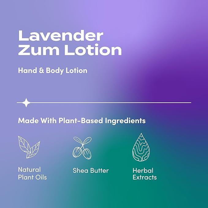 Zum Indigo Wild Hand & Body Lotion - Natural Hand Lotion for Dry Hands - Body Lotion for Women & Men - Body Moisturizers Include Shea Butter, Jojoba Oil & More - Lavender Scent - 6 fl oz