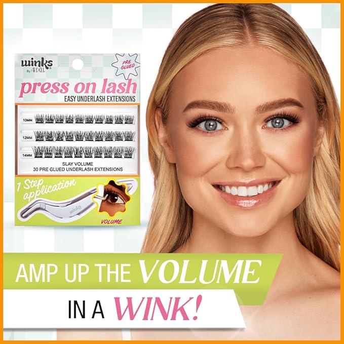 Ardell Winks Press On Eyelash Extensions, Volume - DIY Lash Clusters, 30 Individual Lashes, Natural Look Lashes with Applicator, 1 Pack