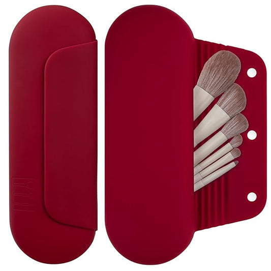 Silicone makeup brush holder travel