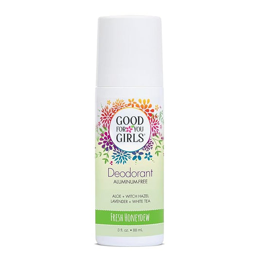 Good for You Girls Aluminum-Free, Natural & Vegan Deodorant for Kids, Preteens, Teens, Safe & Effective Odor Protection, Clear Roll-On, Natural Fragrance | Fresh Honeydew, 3 oz (Pack of 1)