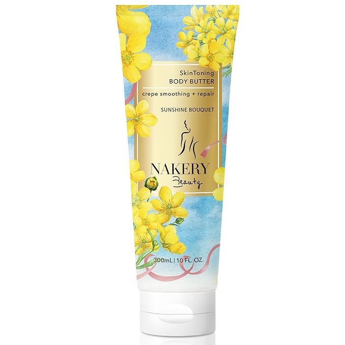 Nakery Body Butter Anti Aging Moisturizer - Body Cream Skin Tightening Cream & Neck Firming Cream, Moisturizing Cream & Neck Tightening Cream for Body & Face Cream for Dry Skin 300m (Sunshine Bouquet)