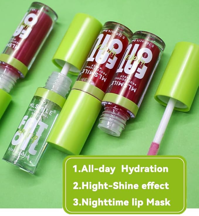 Lip Oil Lip Glaze, Big Brush Head Hydrating Glaze,