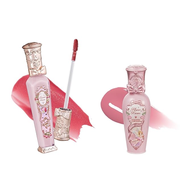 Flower Knows Midsummer Fairytales Lip Gloss G05 Freesia + Violet Strawberry Rococo Glitter Lip Gloss G02 Rasberry Booze