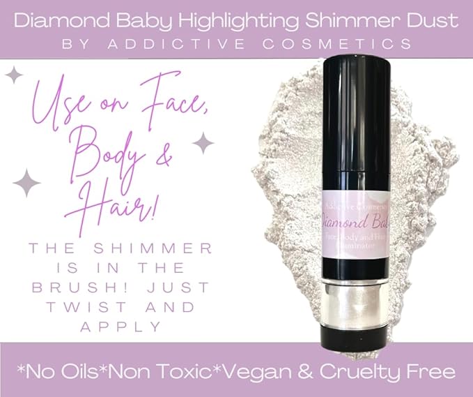 Face, Body and Hair Highlighters (DIAMOND BABY, Pump Pump Brush)