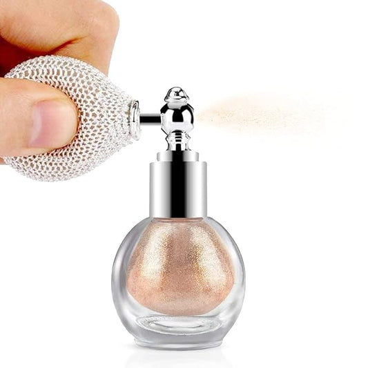 Highlighter Powder Spray, Ksndurn Malt Gold Glitter High Gloss Spray - Shimmer Sparkle Powder Makeup Spray