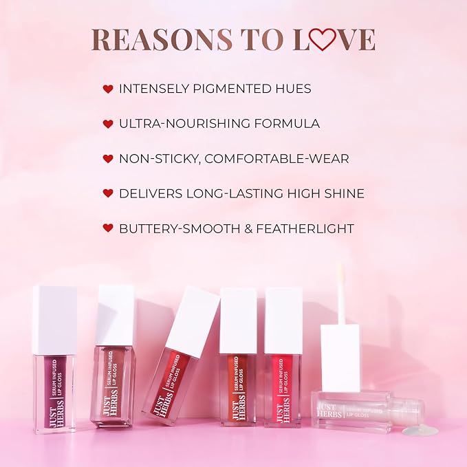 Serum Infused Lip Gloss for Women, Lightweight Non-Sticky High Glossy Moisturizing and Hydrating Lip Gloss 3 ml