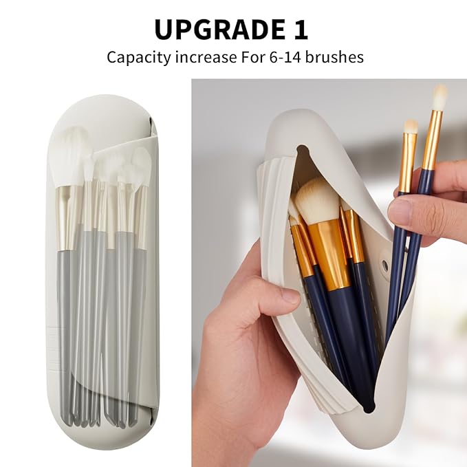 Silicone makeup brush holder travel