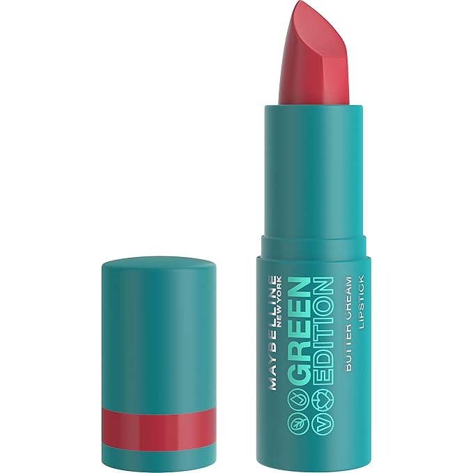 Maybelline Green Edition Butter Cream High-Pigment Bullet Lipstick, Juniper, Pink Mauve, 0.12 oz