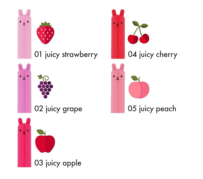 TONYMOLY Petit Bunny Lip Gloss for Women, Long Lasting Lip Crayon, Korean Lips Gloss, Vitamin E Enriched, Soften & Moisturize Lips, 3 pk