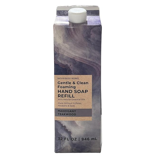 Bath & Body Works Mahogany Teakwood Refill Gentle & Clean Foaming Hand Soap, 32 fl. oz. (Mahogany Teakwood)