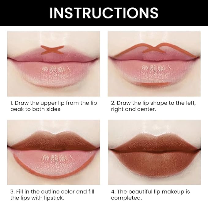 2-in-1Brown Velvet Lip Liner & Lipstick Set Kit for Women, Matte Lips Kit with Lip Liner Lip Stains Long Lasting Waterproof 24 Hour Lipstick and Lip Liners Combo Lipliners Pencil Set 38