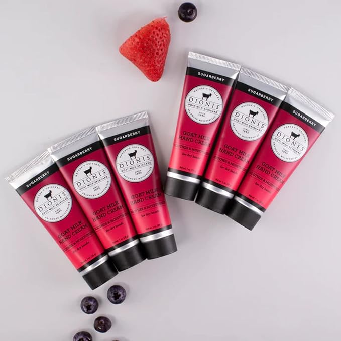 Dionis - Goat Milk Skincare Scented Hand Cream (1 oz) Set of 6, Moisturizing Lotion for Dry Skin, Good for Sensitive Skin, Cruelty-free and Paraben-free (Love)