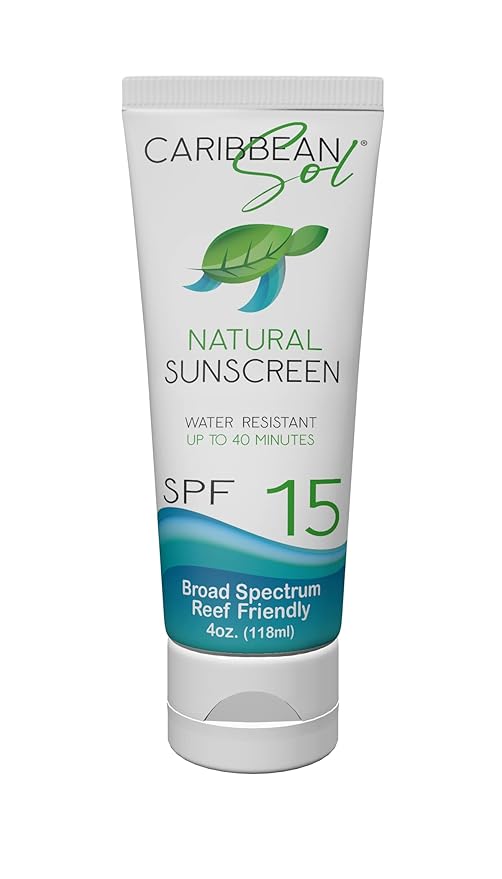 Caribbean Sol - Sol Guard Natural Sunscreen with Non-nano Zinc Oxide - Biodegradable Broad Spectrum Travel Size Reef Safe Sunscreen Moisturizer Sun Cream SPF 15, 4oz.