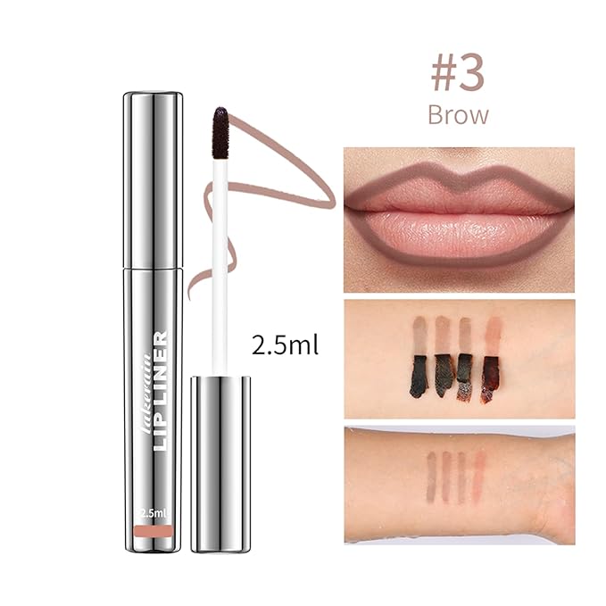 Peel Off Lip Liner Stain - Long-Lasting, Smudge-Proof, Waterproof Nude Matte Lip Tint, Non-Fading Peel Off Lip Color, Effortless Precision & Full Coverage, Vegan & Cruelty-Free, #3 Brow