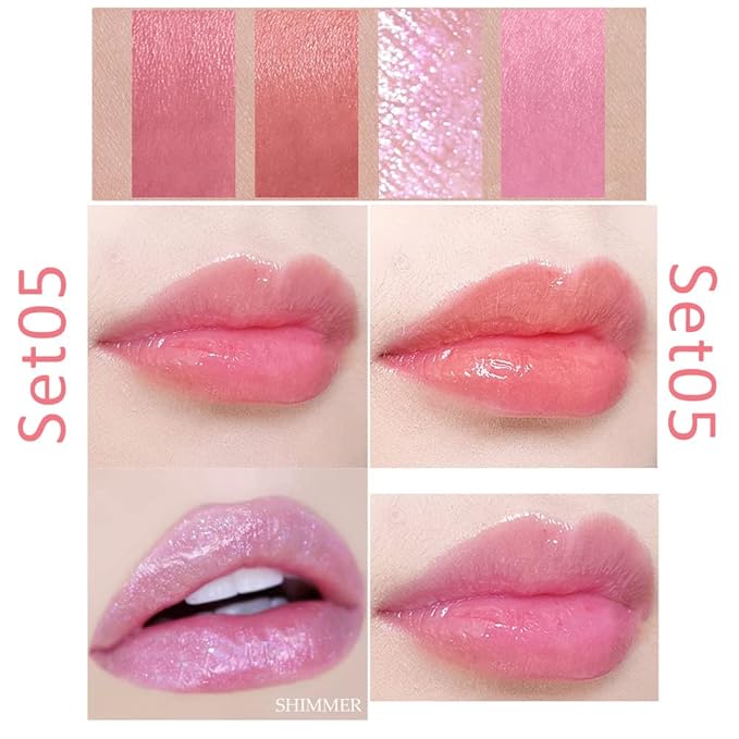 evpct 4 pk Mini Cigarette Color Changing Change Lipstick Sets PH Lip Balm Kit,DNM Litte Smoke Tube Red Lipstick Moisturizing Lip Stain Long Lasting Waterproof for Women labiales matte larga (A-Set05)