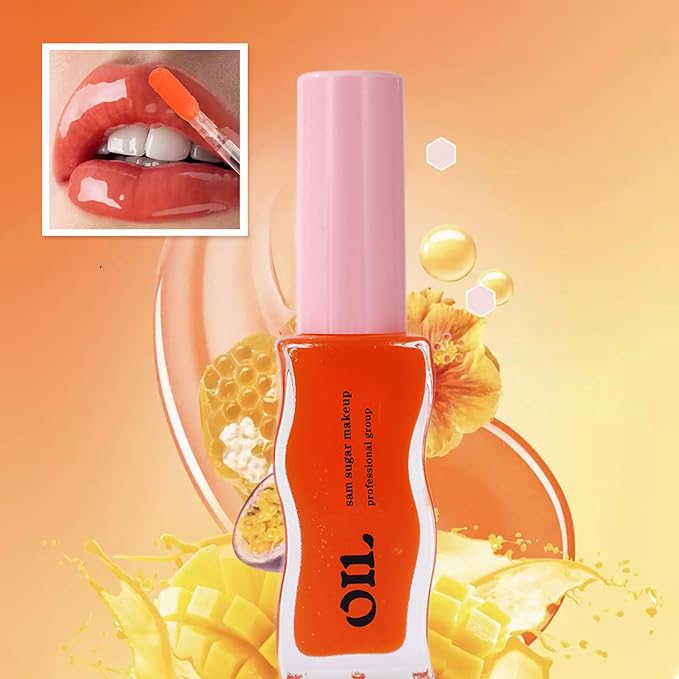 Lip Oil, Moisturizing Lip Glow Oil, Transparent Tinted Moisturizing