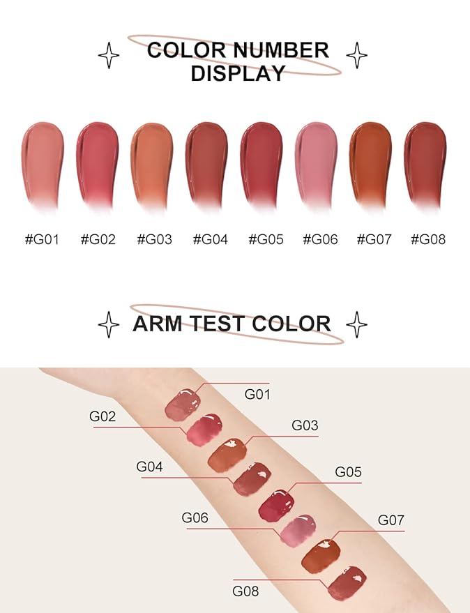 INTO YOU Lip Gloss, Lip Stain Long Lasting, Lip Tint, Lip Plumper Gloss, Glitter Lip Gloss, Liquid Lipstick, Lip Oil, Vivid Color, Smudge-Proof, Lightweight, Naturally Moisturizing (G06)