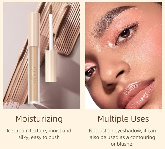 Matte Liquid Eyeshadow Long Lasting High-pigmented Eyeshadow Gel Eye Makeup (Matte Nude