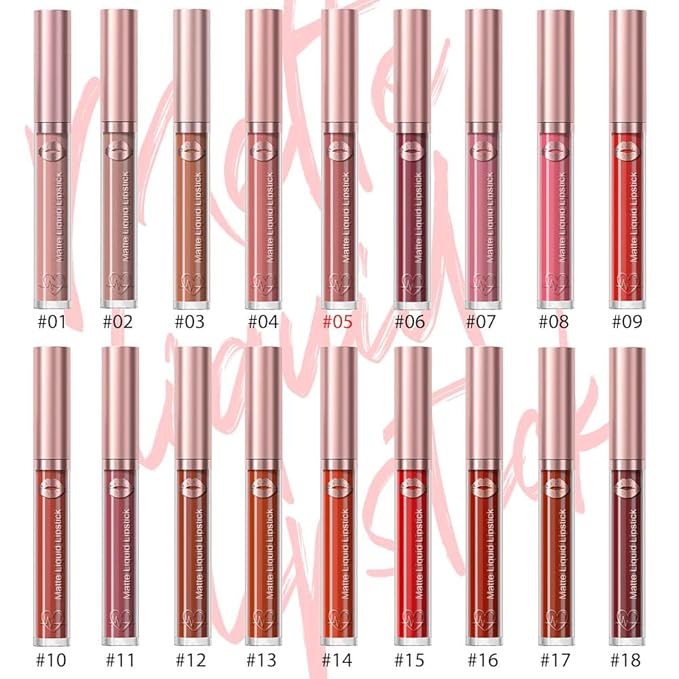 Matte Liquid Lipstick,Brown Purple Liquid Lip Stains, Long Lasting Waterproof Lip Gloss Makeup, Velvet Non-Stick Cup Lips Stain X-05#