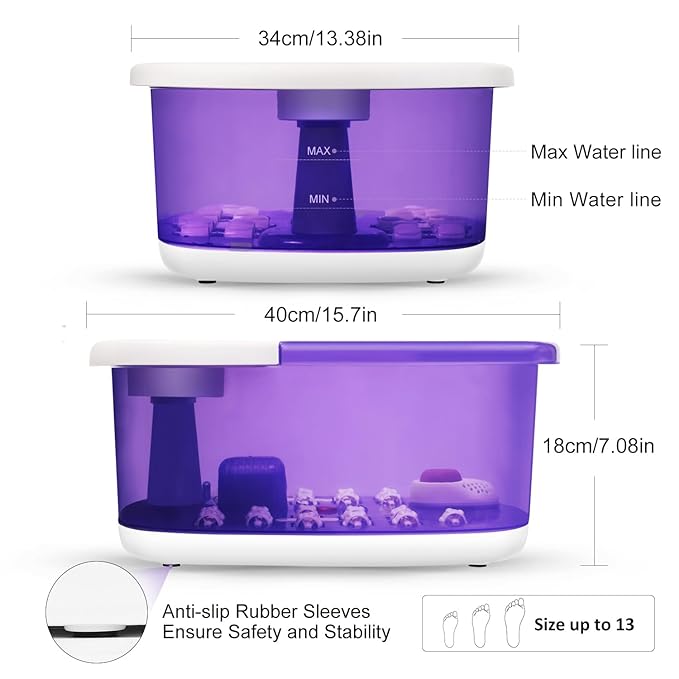 Foot spa bath massager with