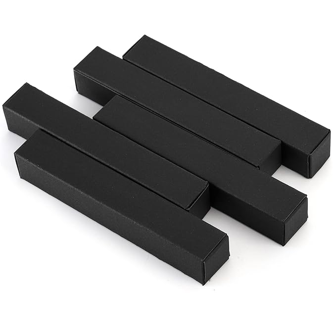 TOPZEA 118 Pack Lip Gloss Packaging Boxes, Kraft Paper Empty Lipgloss Packaging Cases Bulk Black Wrapping Box for Essential Oil, Mascara Tube, Perfume Sample, Small Business