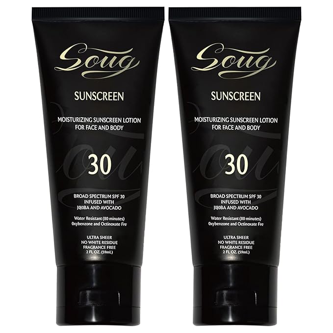 Sunscreen Black Girl, Sunscreen for black skin,Face & Body Moisturizing Sunscreen SPF 30, Black Gir'l Sunscreen for black women kids,Sunscreen no white cast 2PCS